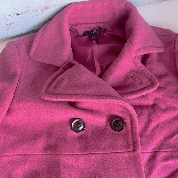 Pink -Gap- Wool Pea Coat - Size Small - Picture 4 of 12